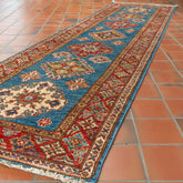Handmade fine Afghan Kazak short runner - 307377