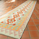 Handmade extra long Afghan Kilim runner - 309736