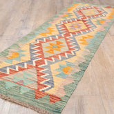Handmade Afghan Kilim short runner - 310212