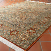 Handmade fine Kashmir silk rug - 310355