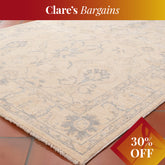 Handmade fine silver washed Afghan Ziegler rug - CB309807