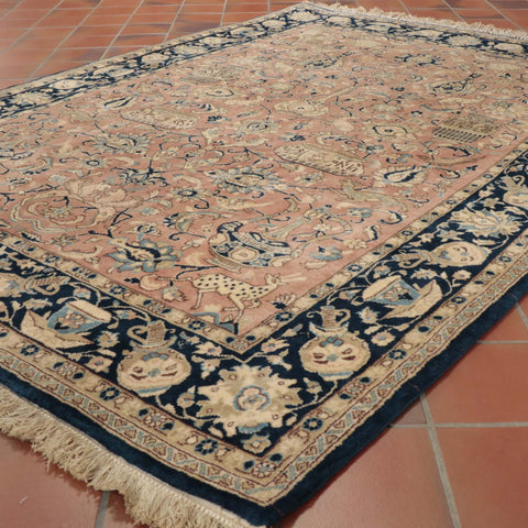 Fine handmade Oriental Qum wool and silk rug - 29525591