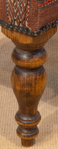 Medium Turkoman kilim covered stool - 295620