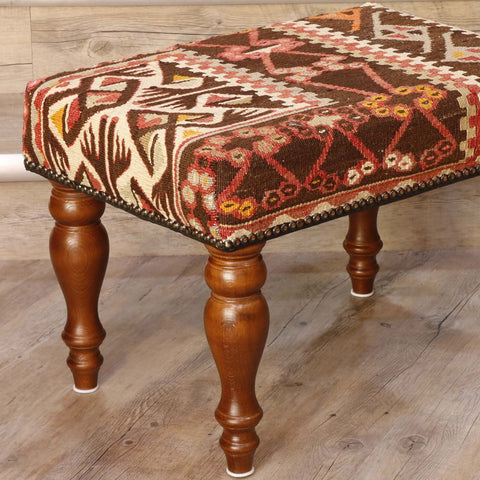 Medium Turkish kilim covered stool - 296208