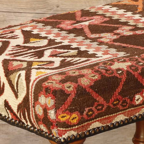 Medium Turkish kilim covered stool - 296208