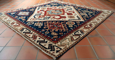 Handmade Afghan Choeb Rang square rug - 306438