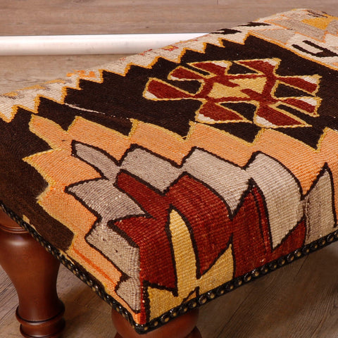 Medium Turkish kilim covered stool - 306824