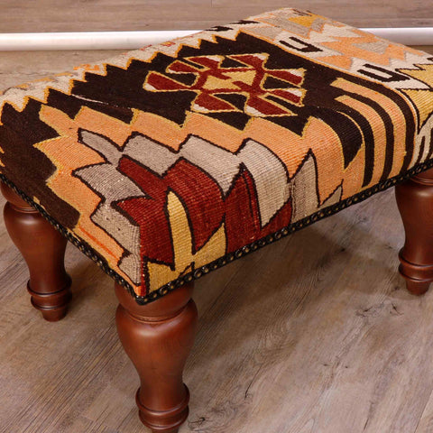 Medium Turkish kilim covered stool - 306824