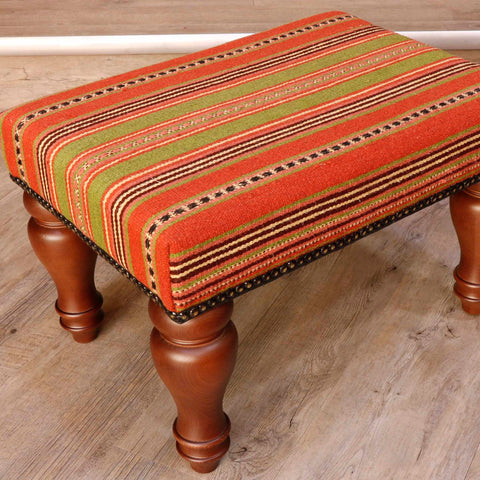 Medium Turkish kilim covered stool - 306826
