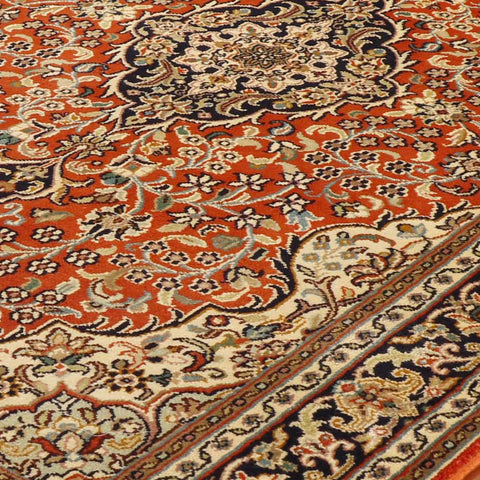 Handmade fine Kashmir silk rug - 307305