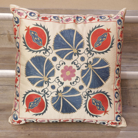 Handmade Uzbek Suzani Silk Cushion - 307746-4