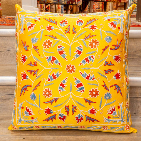 Handmade Uzbek Suzani Silk Cushion - 307746-AS