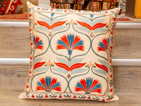Handmade Uzbek Suzani Silk Cushion - 307746-AT
