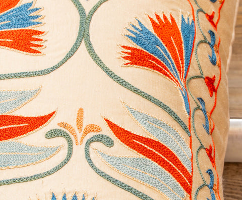 Handmade Uzbek Suzani Silk Cushion - 307746-AT