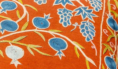 Handmade Uzbek Suzani Silk Cushion - 307746-AX