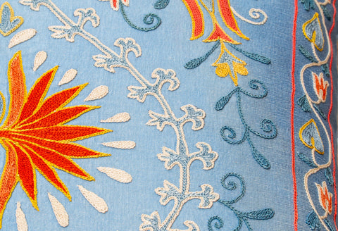 Handmade Uzbek Suzani Silk Cushion - 307746-BA