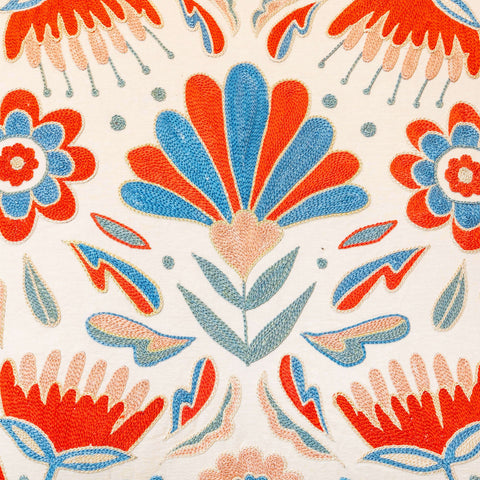 Handmade Uzbek Suzani Silk Cushion - 307746-BG