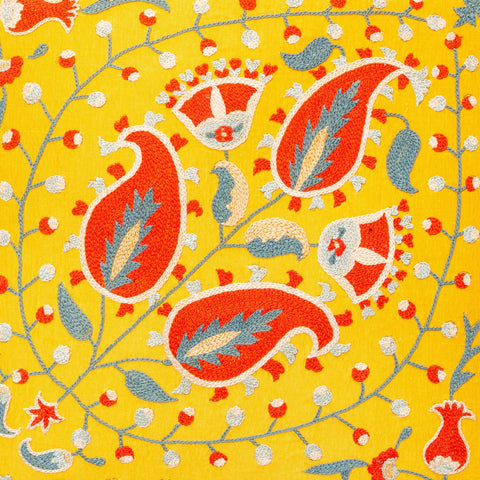 Handmade Uzbek Suzani Silk Cushion - 307746BL
