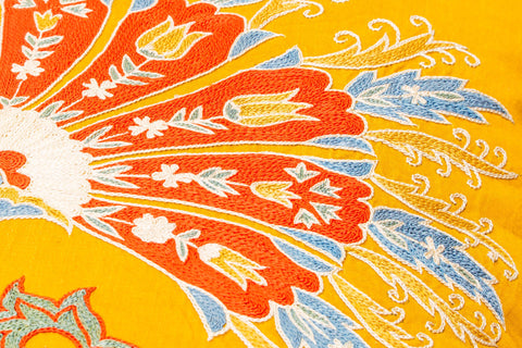 Handmade Uzbek Suzani Silk Cushion - 307746BP