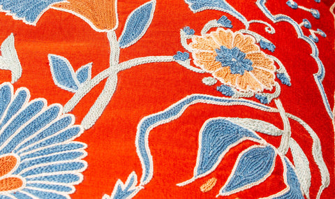 Handmade Uzbek Suzani Silk Cushion - 307746-BQ