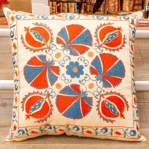 Handmade Uzbek Suzani Silk Cushion - 307746CB