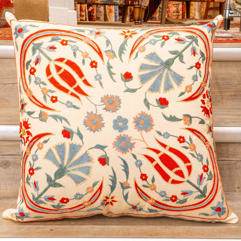 Handmade Uzbek Suzani Silk Cushion - 307746CE