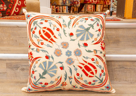 Handmade Uzbek Suzani Silk Cushion - 307746CE