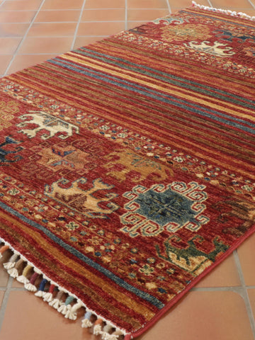 Handmade fine Afghan Samarkand rug - 308173