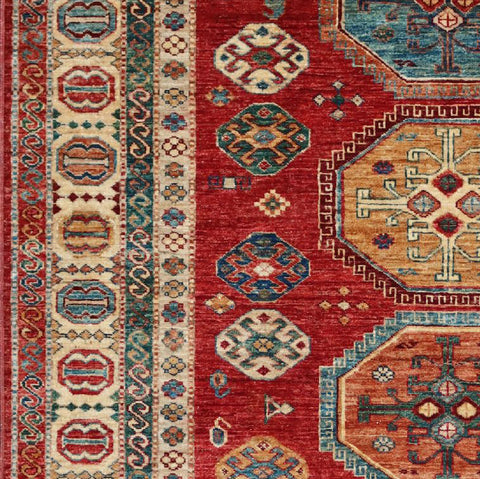 Handmade extra fine Afghan Kazak rug - ENR308260