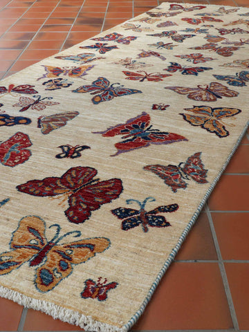 Handmade Afghan Butterfly runner - 308407