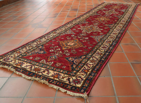 Handmade Afghan Kazak runner - 308687