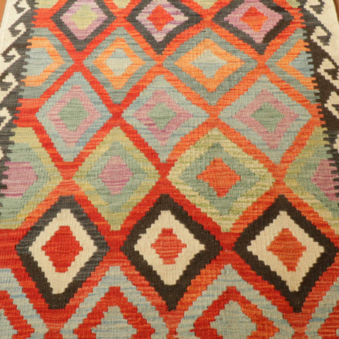 Handmade Afghan kilim extra long runner - 308915