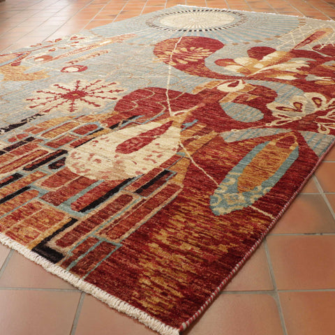 Handmade Fine Afghan Abstract rug - 308948