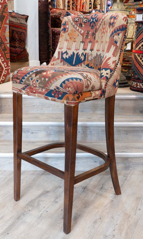 Turkish kilim covered bar stool -309074b