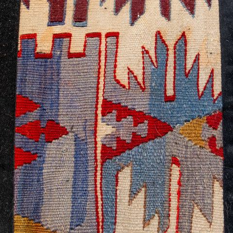 Medium contemporary classic Turkish kilim & velvet cushion - 309092-F
