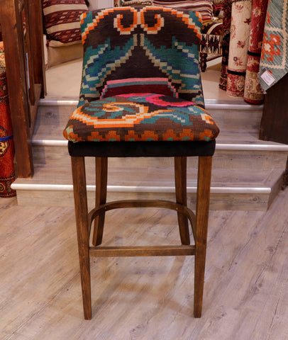 Moldovan kilim covered bar stool - 309160