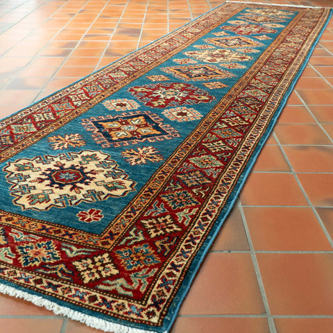 Handmade fine Afghan Kazak runner - 309245