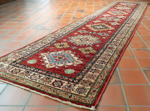 Handmade fine Afghan Kazak runner - 309252