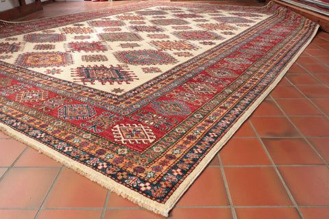 Handmade fine Afghan Kazak carpet - 30925256