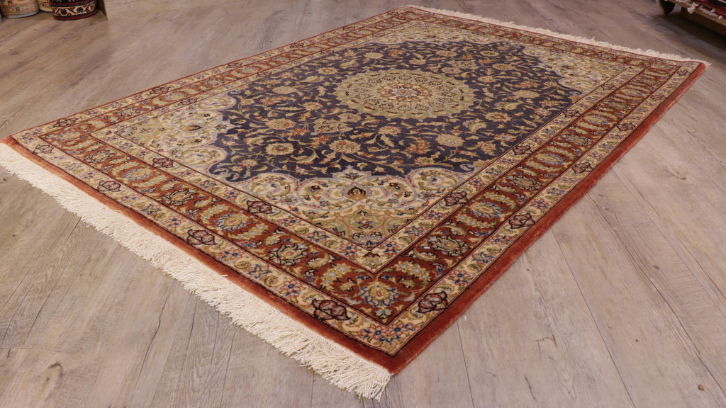 Handmade Persian Qum wool and silk rug - 309276