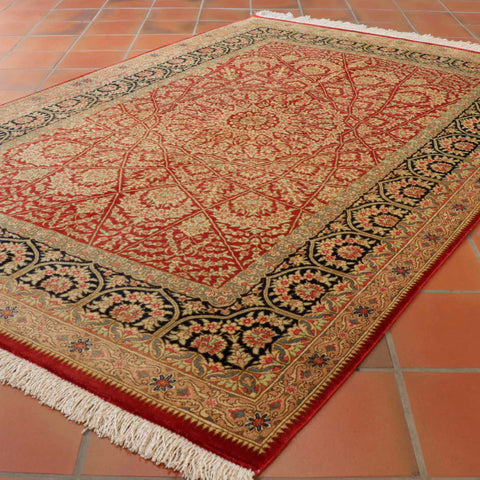 Handmade Persian Qum silk rug - 309278