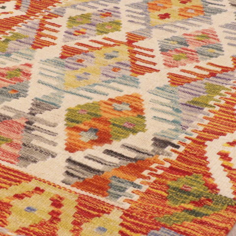 Handmade Afghan Kilim short runner - 309285