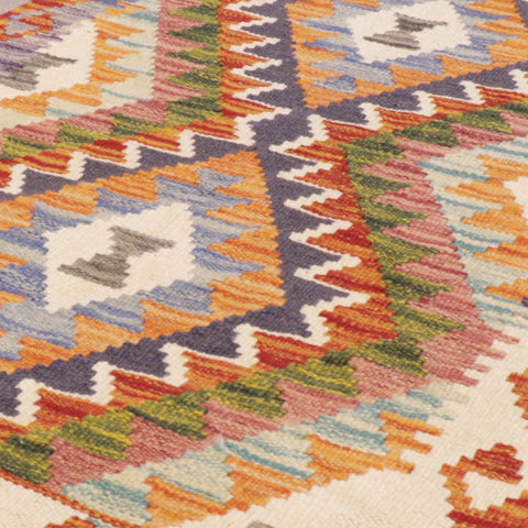 Handmade Afghan Kilim short runner - 309286