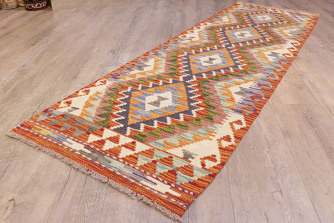 Handmade Afghan Kilim short runner - 309286