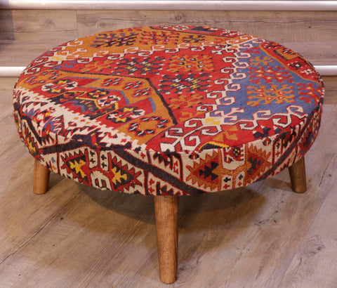 Turkish Kilim Large circular stool - 309318