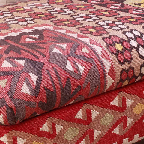 Turkish Kilim covered ottoman -309357