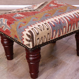 Small handmade Turkish kilim stool - 309400