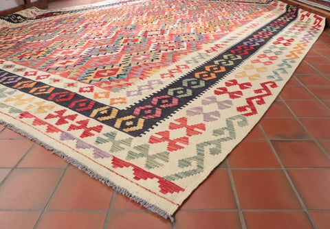 Handmade oversize Afghan Kilim - 309410