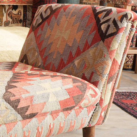 Handmade Turkish kilim Windsor Bench seat - 309483