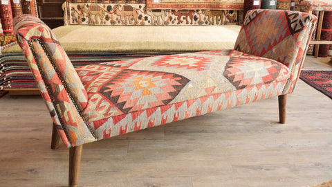 Handmade Turkish kilim Windsor Bench seat - 309483